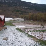 Prima neve invernale sulla Fattoria Antica Forconia a L'Aquila